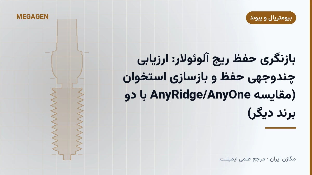 بازنگری حفظ ریج آلوئولار: ارزیابی چندوجهی حفظ و بازسازی استخوان (مقایسه AnyRidge/AnyOne با دو برند دیگر)
